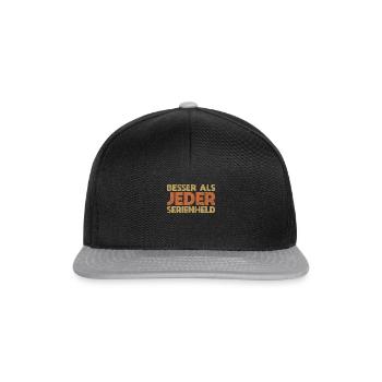 Besser Als Jeder Serienheld - Snapback Cap - Schwarz/Grau - Vorne