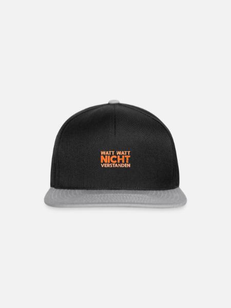 Watt Watt, Nicht Verstanden - Snapback Cap - Schwarz/Grau