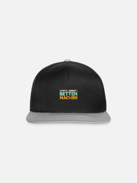 Harte Arbeit: Betten Machen - Snapback Cap - Schwarz/Grau