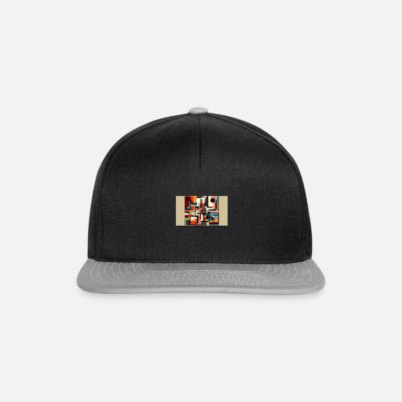 "Transcending Realities: An Abstract Exploration - Snapback Cap - black/grey