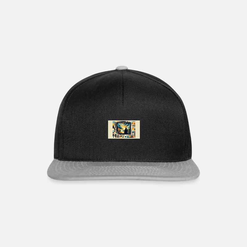 "Eine Ode an das Chaos: Eine lebendige Symphonie der Farben - Snapback Cap - Schwarz/Grau