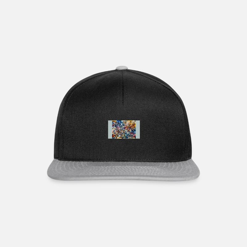 Ohne Titel: Strahlendes Chaos - Snapback Cap - Schwarz/Grau