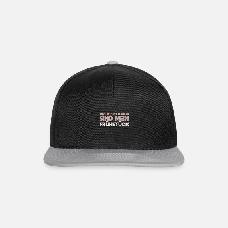 Bremsscheiben Sind Mein Frühstück - Snapback Cap - Schwarz/Grau