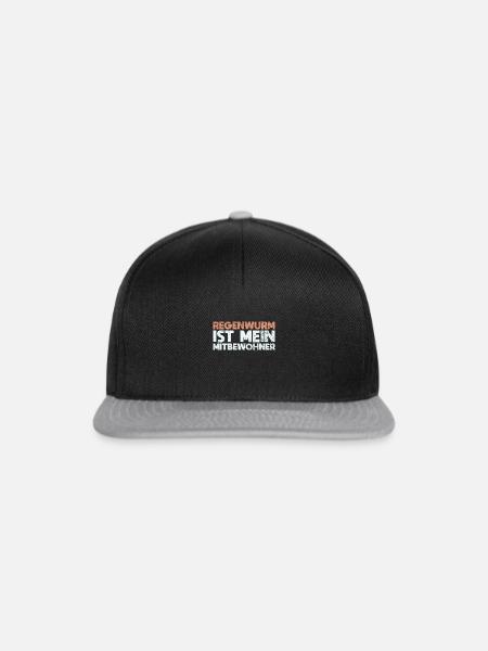 Regenwurm Ist Mein Mitbewohner - Snapback Cap - Schwarz/Grau
