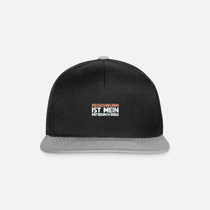 Regenwurm Ist Mein Mitbewohner - Snapback Cap - Schwarz/Grau