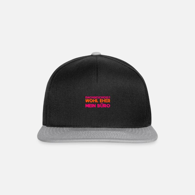 Dachgeschoss? Wohl Eher Mein Büro - Snapback Cap - Schwarz/Grau