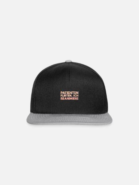 Patienten Flirten, Ich Reanimiere - Snapback Cap - Schwarz/Grau