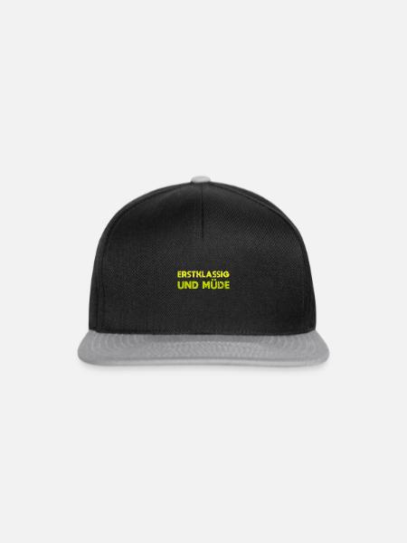 Erstklassig Und Müde - Snapback Cap - Schwarz/Grau