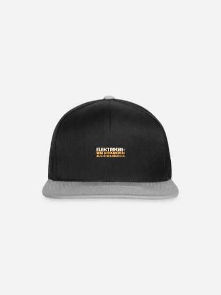 Elektriker: Wir Reparieren Auch Fehlercodes - Snapback Cap - Schwarz/Grau