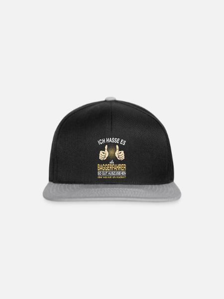 Baggerfahrer Spruch - Snapback Cap - Schwarz/Grau