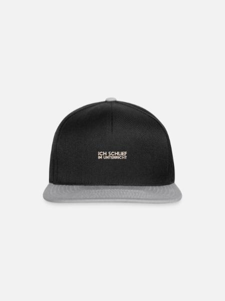 Ich Schlief Im Unterricht - Snapback Cap - Schwarz/Grau
