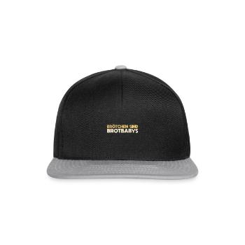 Brötchen Sind Brotbabys - Snapback Cap - Schwarz/Grau - Vorne