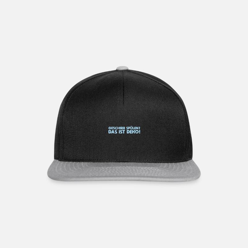 Geschirr Spülen? Das Ist Deko! - Snapback Cap - Schwarz/Grau