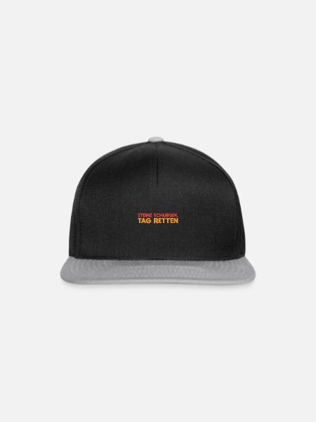 Steine Schubsen, Tag Retten - Snapback Cap - Schwarz/Grau