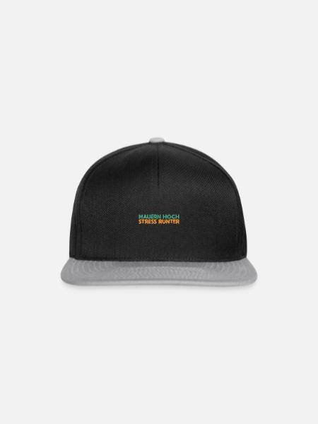 Mauern Hoch, Stress Runter - Snapback Cap - Schwarz/Grau
