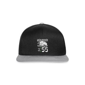 Geburtstag 55 Aufwachen Bär Hund Tiere Niedlich - Snapback Cap - Schwarz/Grau - Vorne