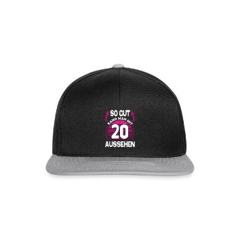Geburtstag 20 Jahre So gut aussehen Retro Vintage - Snapback Cap - Schwarz/Grau - Vorne
