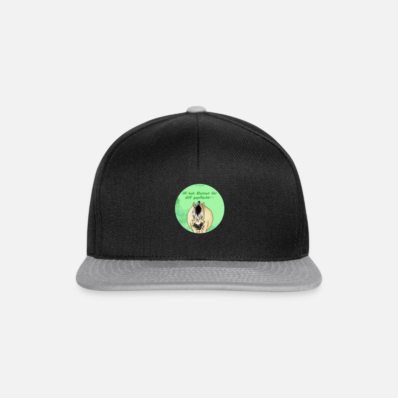 Blumen - Snapback Cap - Schwarz/Grau
