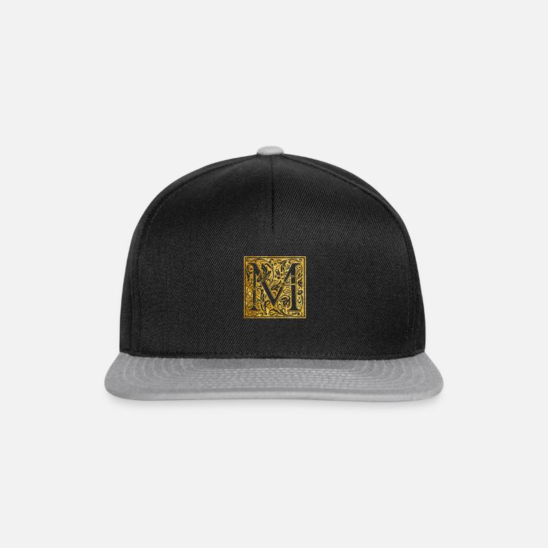 Initials-M - Snapback Cap - Schwarz/Grau