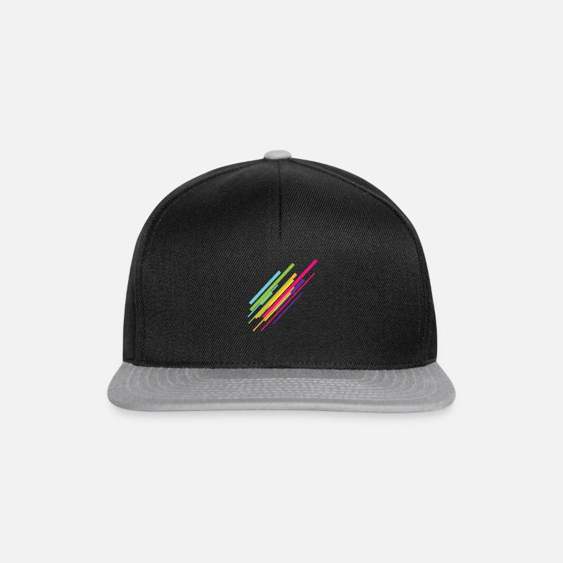Regenbogen Linien bunte Farbe Geschenkidee Kusnt - Snapback Cap - Schwarz/Grau