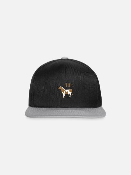 Halb Pferd Halb Kuh - Snapback Cap - Schwarz/Grau