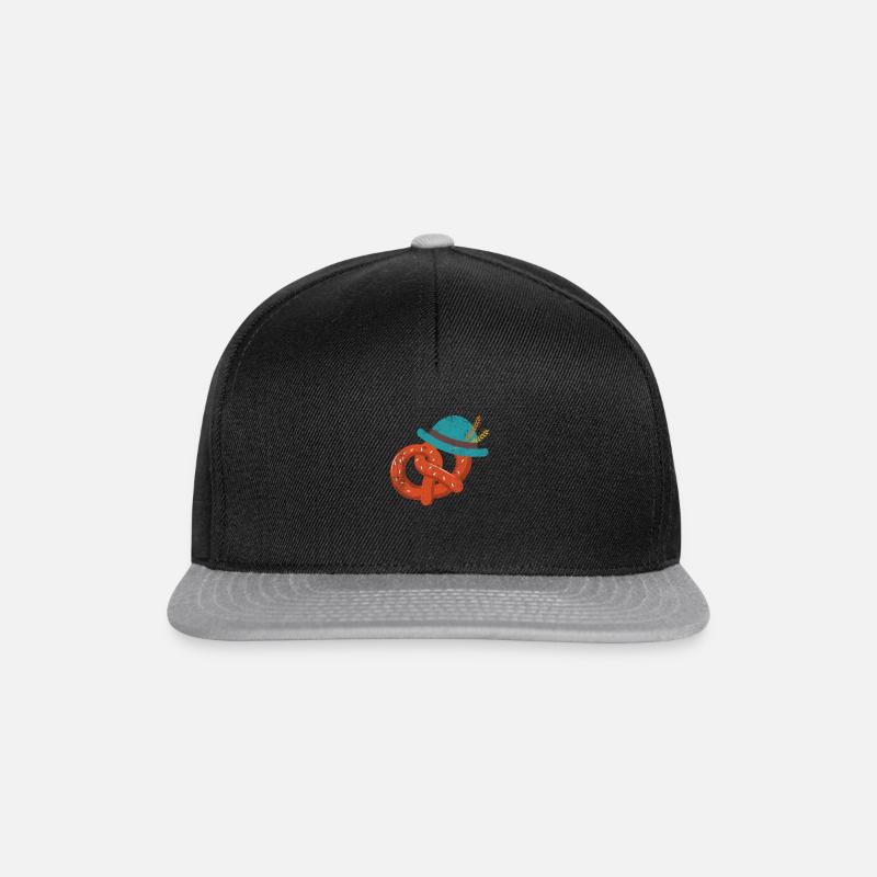 Brezel Breze Geschenk Idee Wiesn - Snapback Cap - Schwarz/Grau