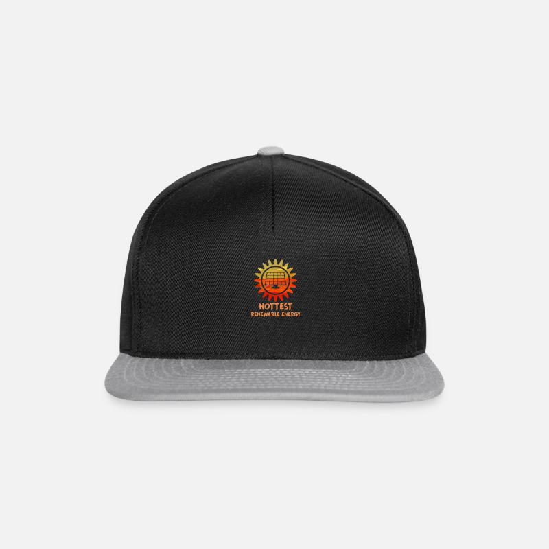 Erneuerbare Energien Solar Strom Geschenk Idee - Snapback Cap - Schwarz/Grau