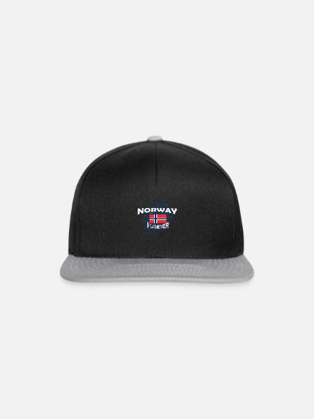 Flagge Forever Norway Norwegen - Snapback Cap - Schwarz/Grau