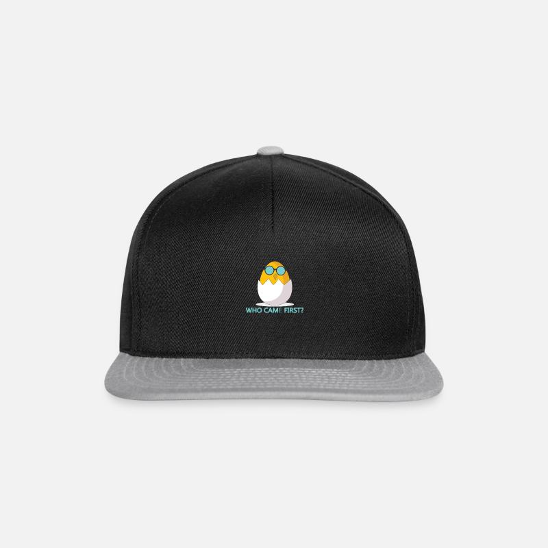 Egg or chickens chicken gift idea - Snapback Cap - black/grey