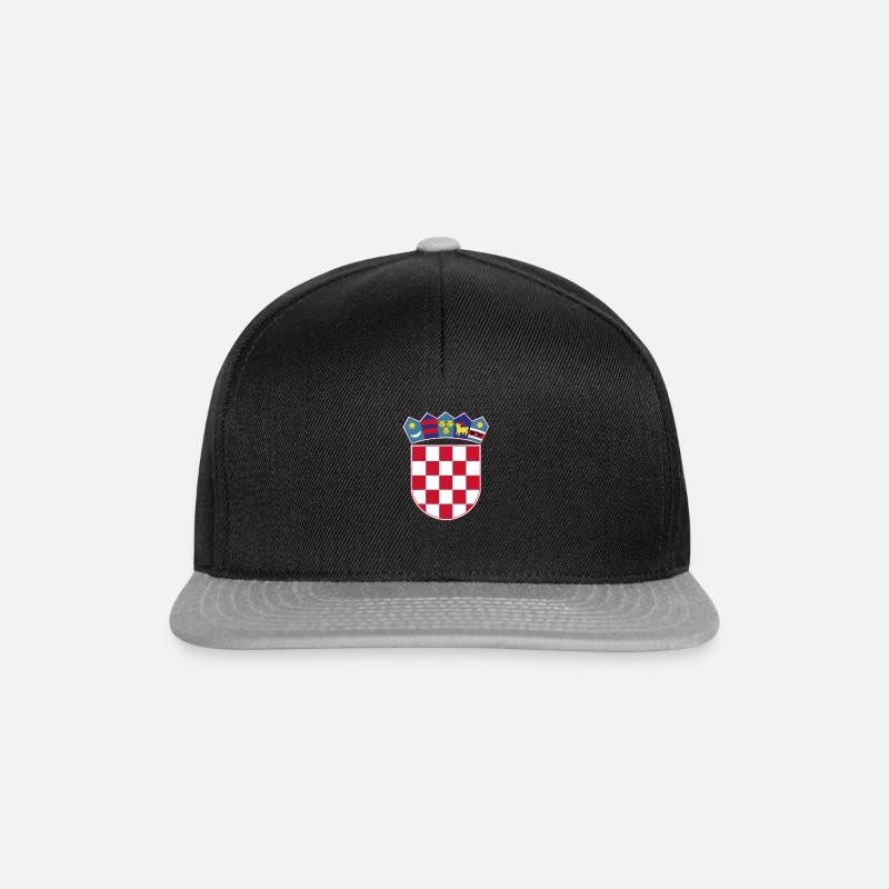 From Croatia with Love - Kroatisches Wappen - Snapback Cap - Schwarz/Grau