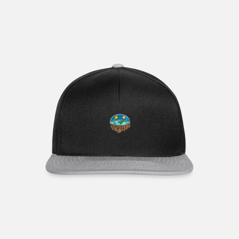 Flat Earth Flache Erde Weltraum Geschenk - Snapback Cap - Schwarz/Grau