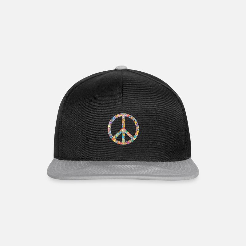Fleurs symbole de la paix - Casquette snapback - noir/gris