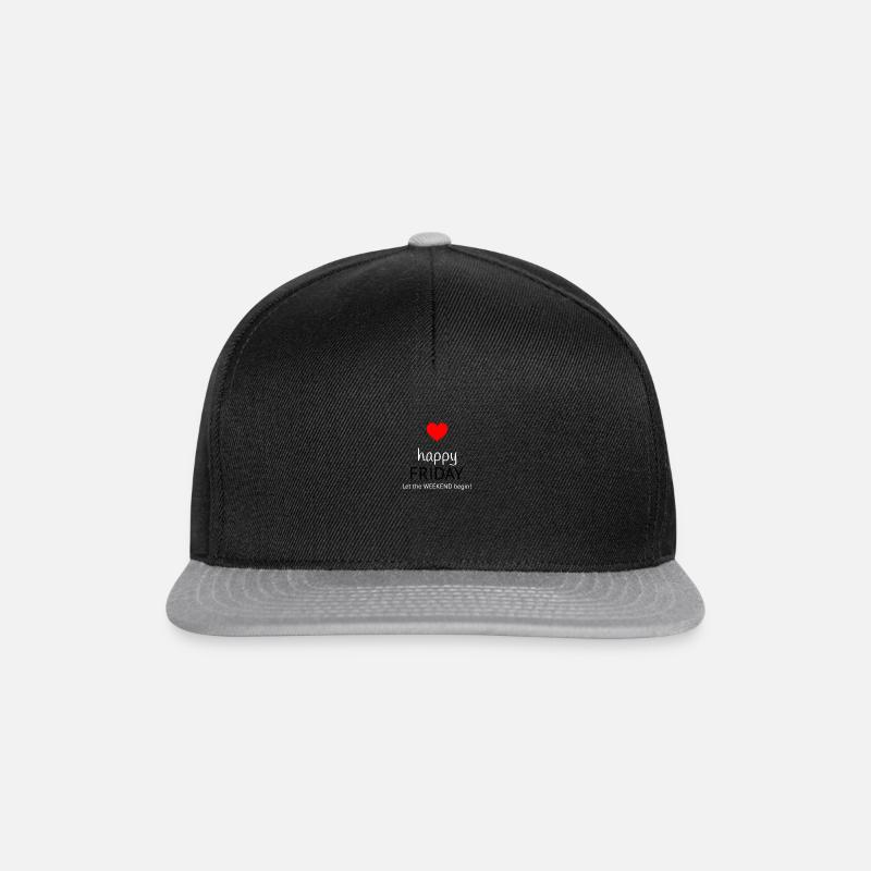 Happy Friday - Let The Weekend begin - Snapback Cap - Schwarz/Grau