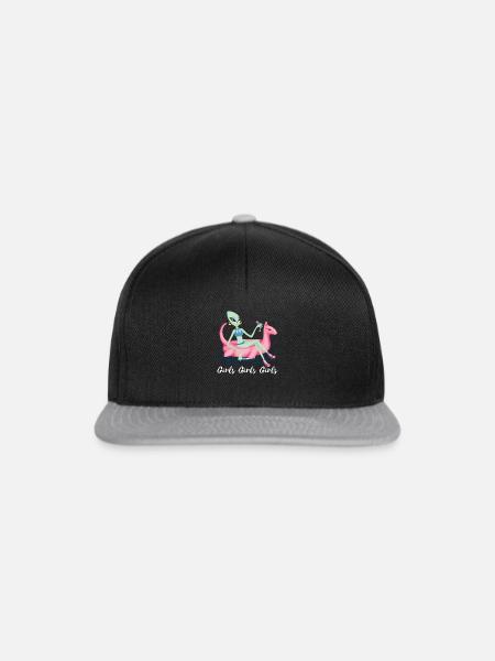 Mädchen Sommer Alien Design. - Snapback Cap - Schwarz/Grau