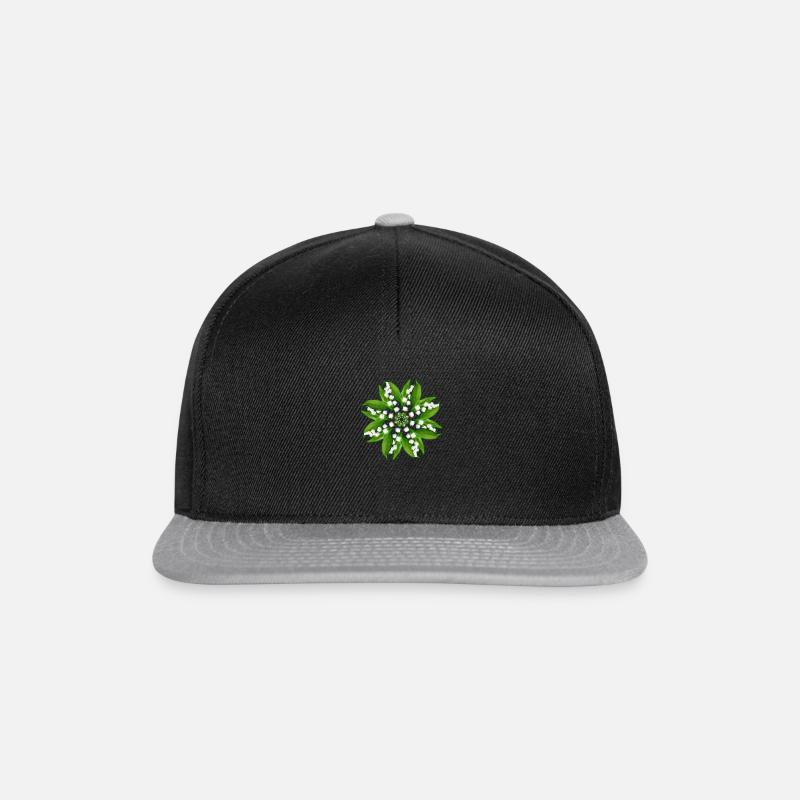 Maiglöckchen Rosette - Snapback Cap - Schwarz/Grau