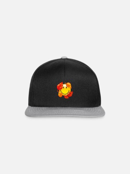 Smiley Autumn - Snapback Cap - Schwarz/Grau