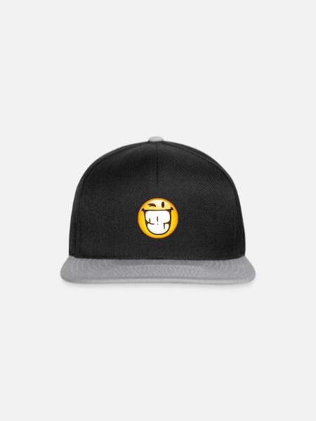 Smiley Happy - Snapback Cap - Schwarz/Grau