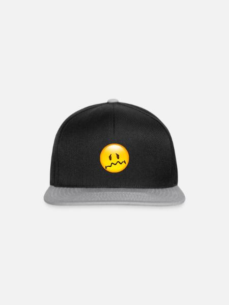 Smiley Sad - Snapback Cap - Schwarz/Grau