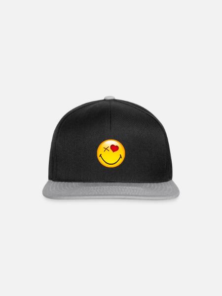 Smiley Love - Snapback Cap - Schwarz/Grau