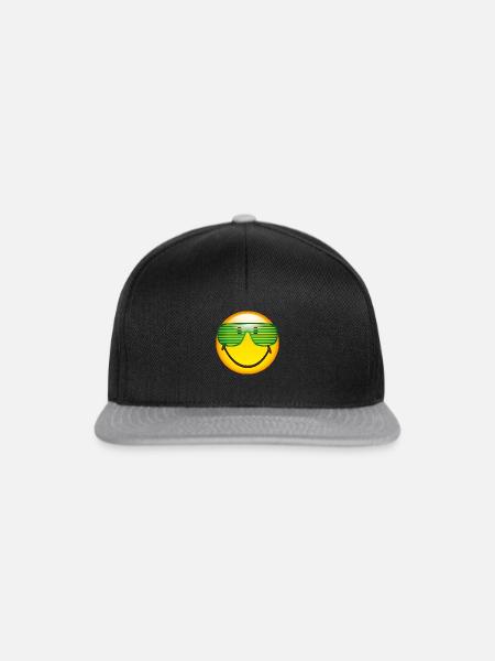 Smiley Sunglasses - Snapback Cap - Schwarz/Grau