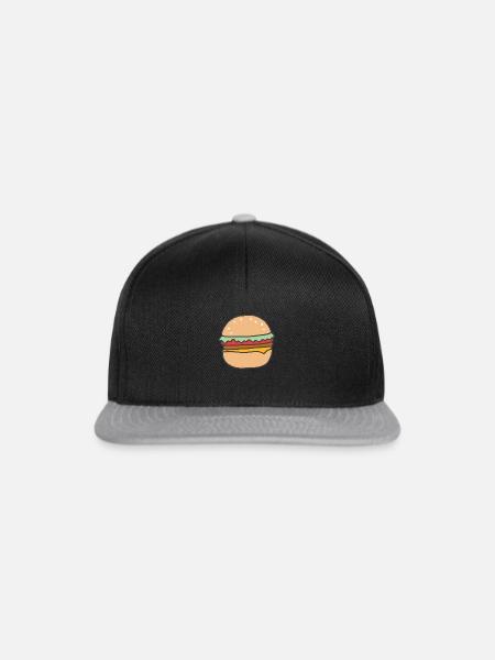 BURGER - Snapback Cap - Schwarz/Grau