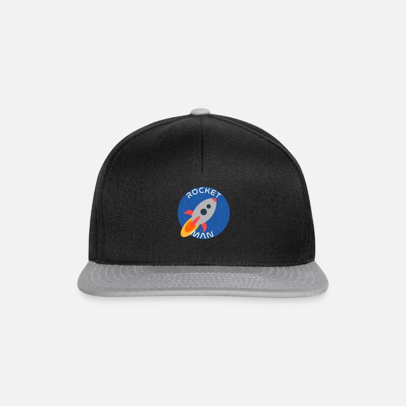 Raumschiff Rocketman Raketenman Austronaut - Snapback Cap - Schwarz/Grau
