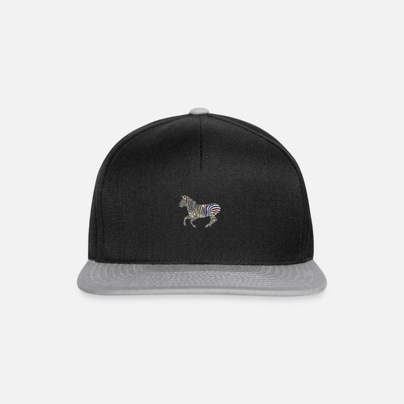 Zèbre en cours d'exécution avec des couleurs pastel - Casquette snapback - noir/gris
