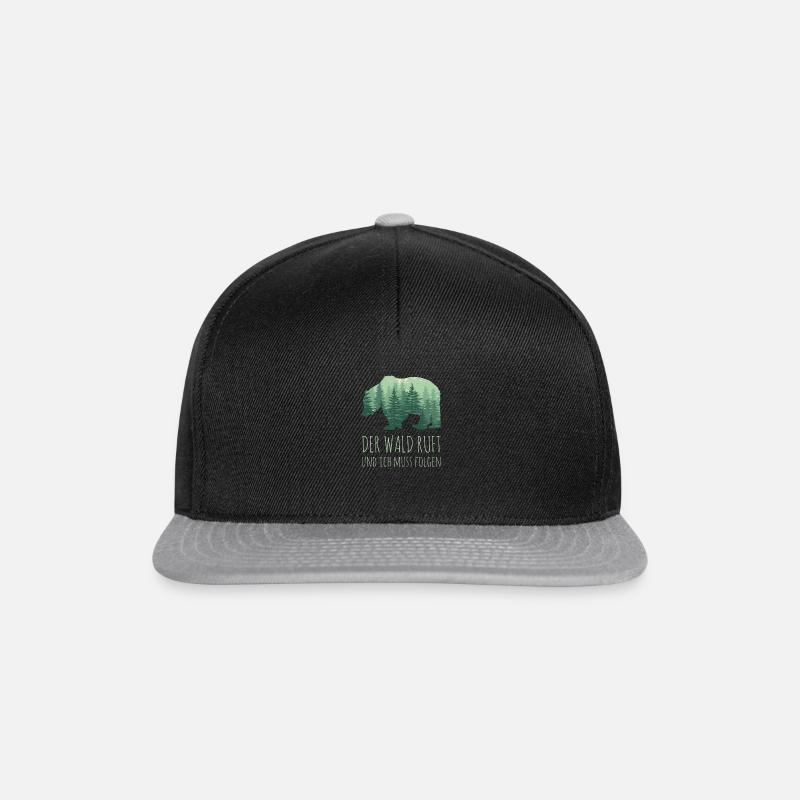 DER WALD RUFT - Spruch NATUR - Snapback Cap - Schwarz/Grau