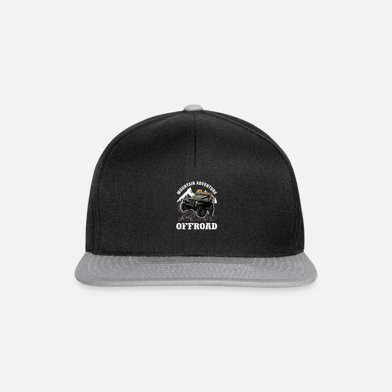 Geländewagen Jeep Offroad Geschenk - Snapback Cap - Schwarz/Grau