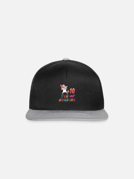 10. Geburtstag Mädchen, zehn und tolle Mädchen Geburtstag - Snapback Cap - Schwarz/Grau