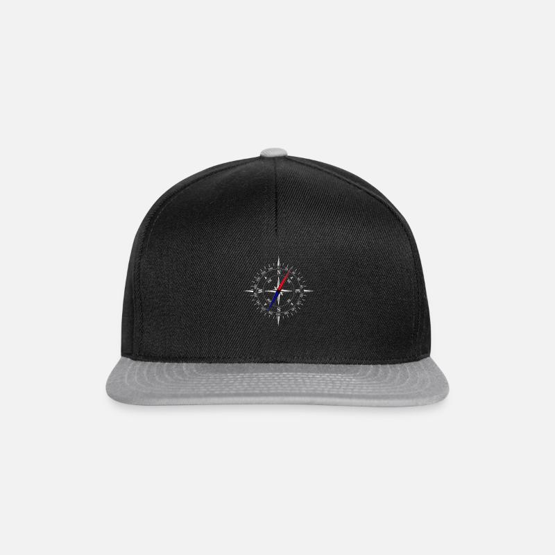 Compass with white scale - Adventure Navigation - Snapback Cap - black/grey