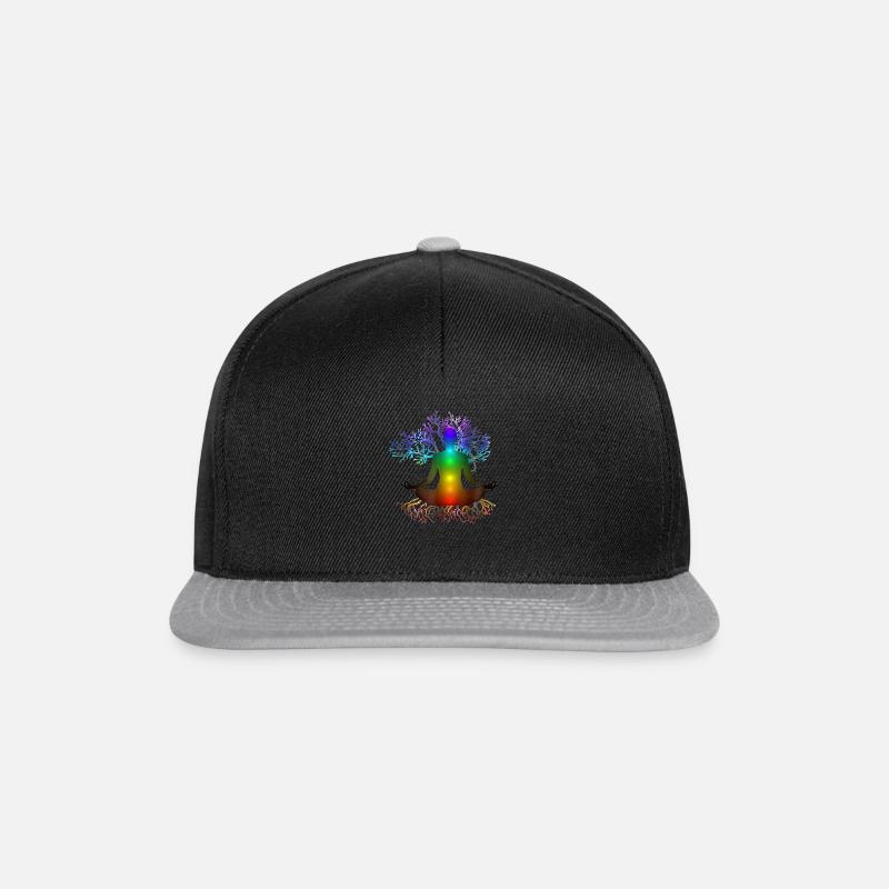 Chakra Baum des Lebens - Snapback Cap - Schwarz/Grau