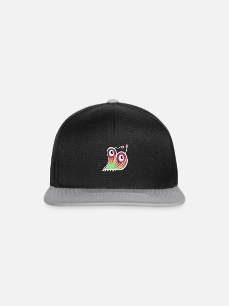 Herz geformte Keim Doodle - Snapback Cap - Schwarz/Grau