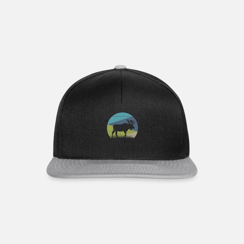 Elch - Snapback Cap - Schwarz/Grau